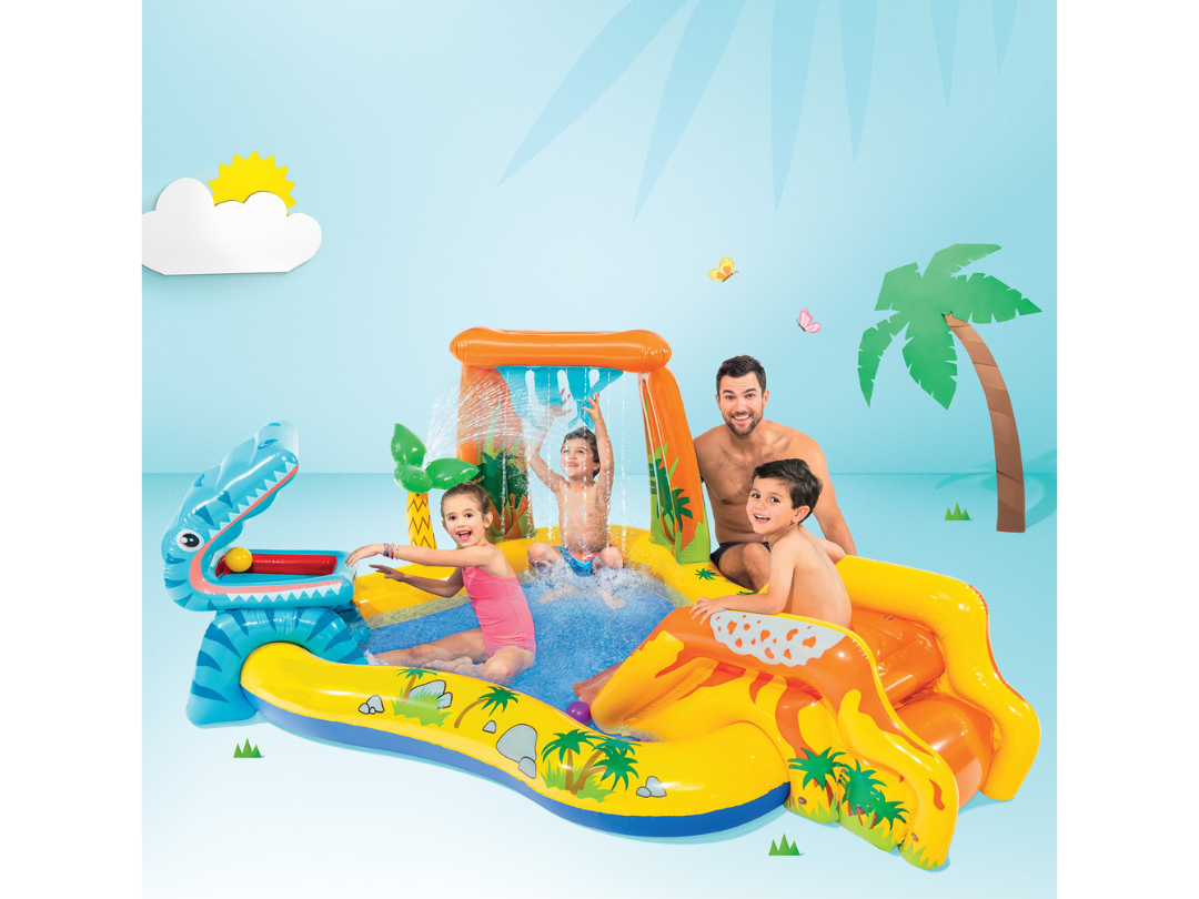 Intex Dinosaur Inflatable Play Center with Slide | For Kids in Qatar Intex Dinosaur Inflatable Play Center with Slide | For Kids in Qatar